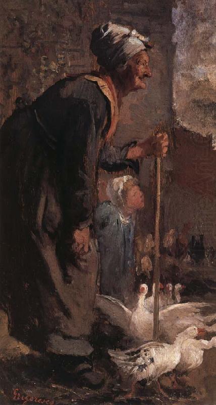 Old Woman with Geese, Nicolae Grigorescu